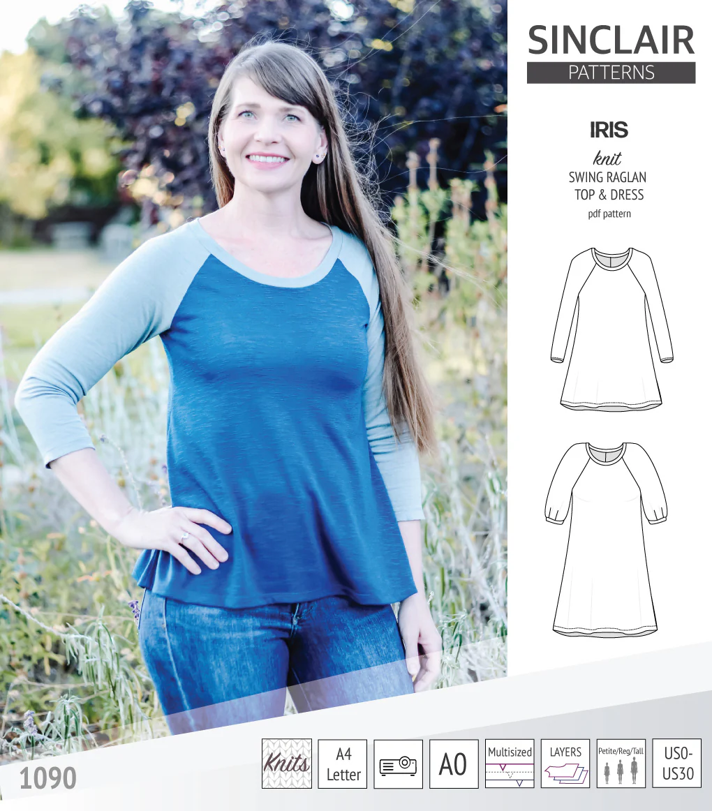 Iris raglan swing top, tunic and dress for knit fabrics (PDF) - Image 58
