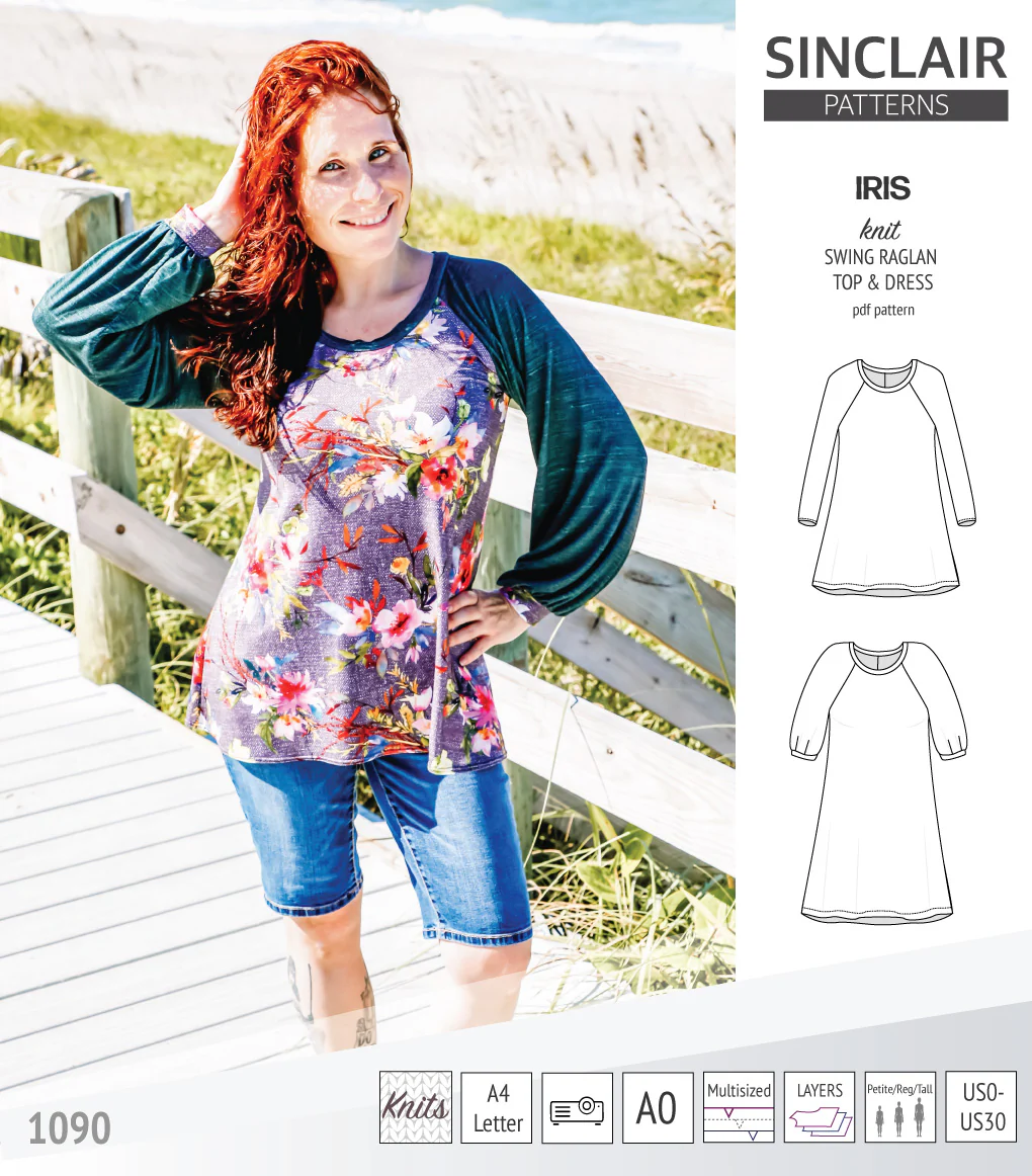 Iris raglan swing top, tunic and dress for knit fabrics (PDF) - Image 7