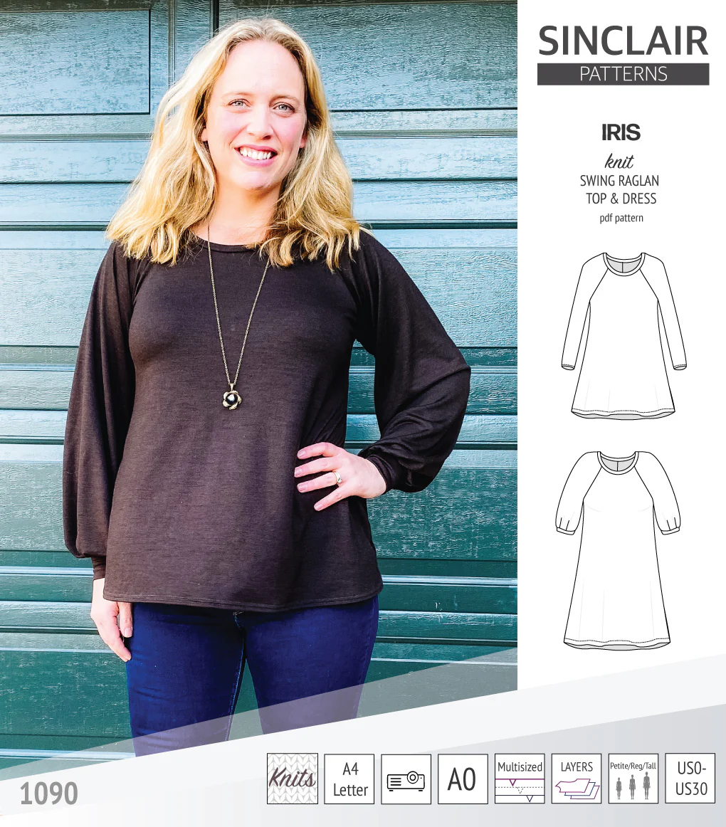 Iris raglan swing top, tunic and dress for knit fabrics (PDF) - Image 8