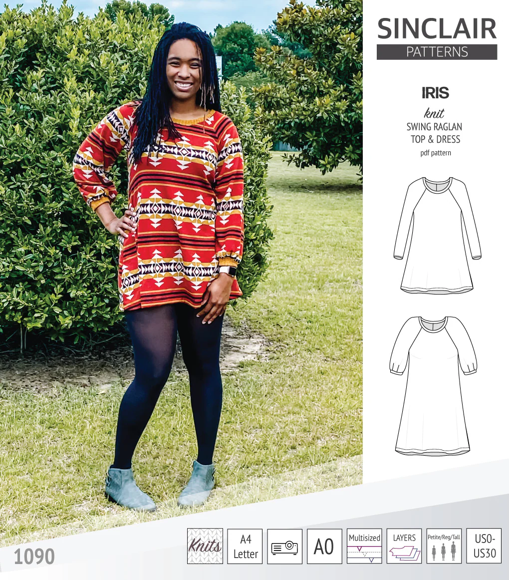Iris raglan swing top, tunic and dress for knit fabrics (PDF) - Image 9