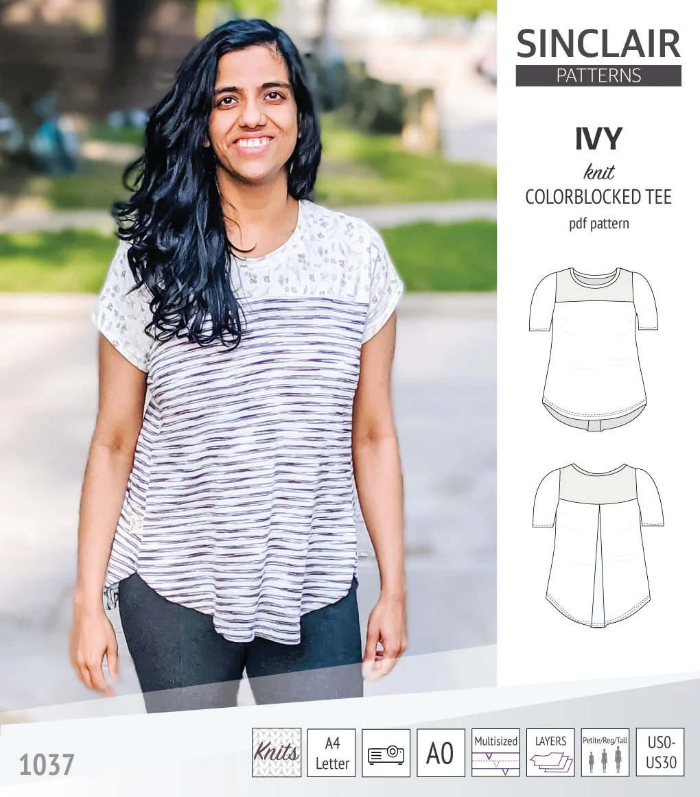 Ivy knit colorblocked tee  (PDF) - Image 3