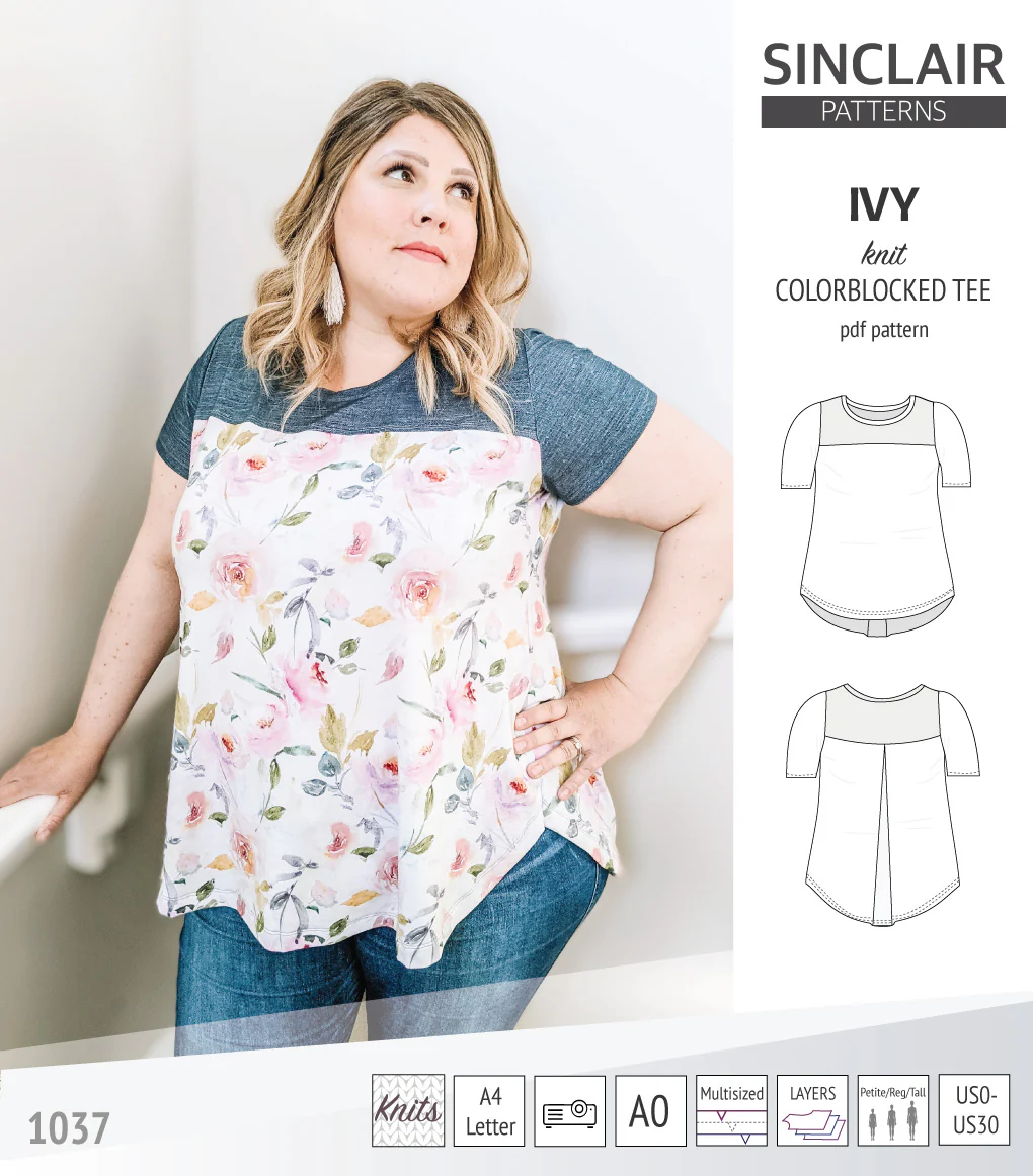 Ivy knit colorblocked tee  (PDF) - Image 32