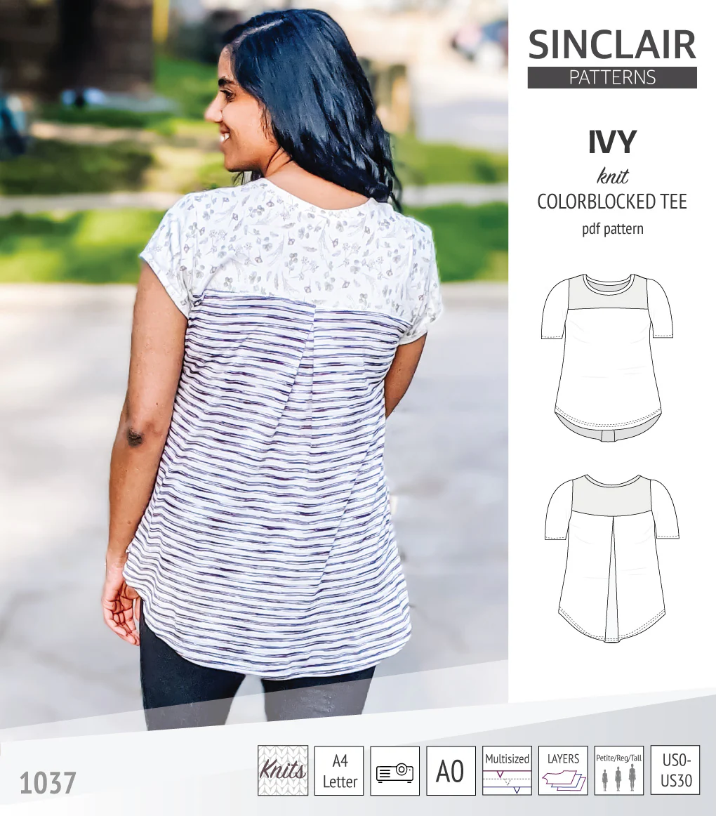 Ivy knit colorblocked tee  (PDF) - Image 4