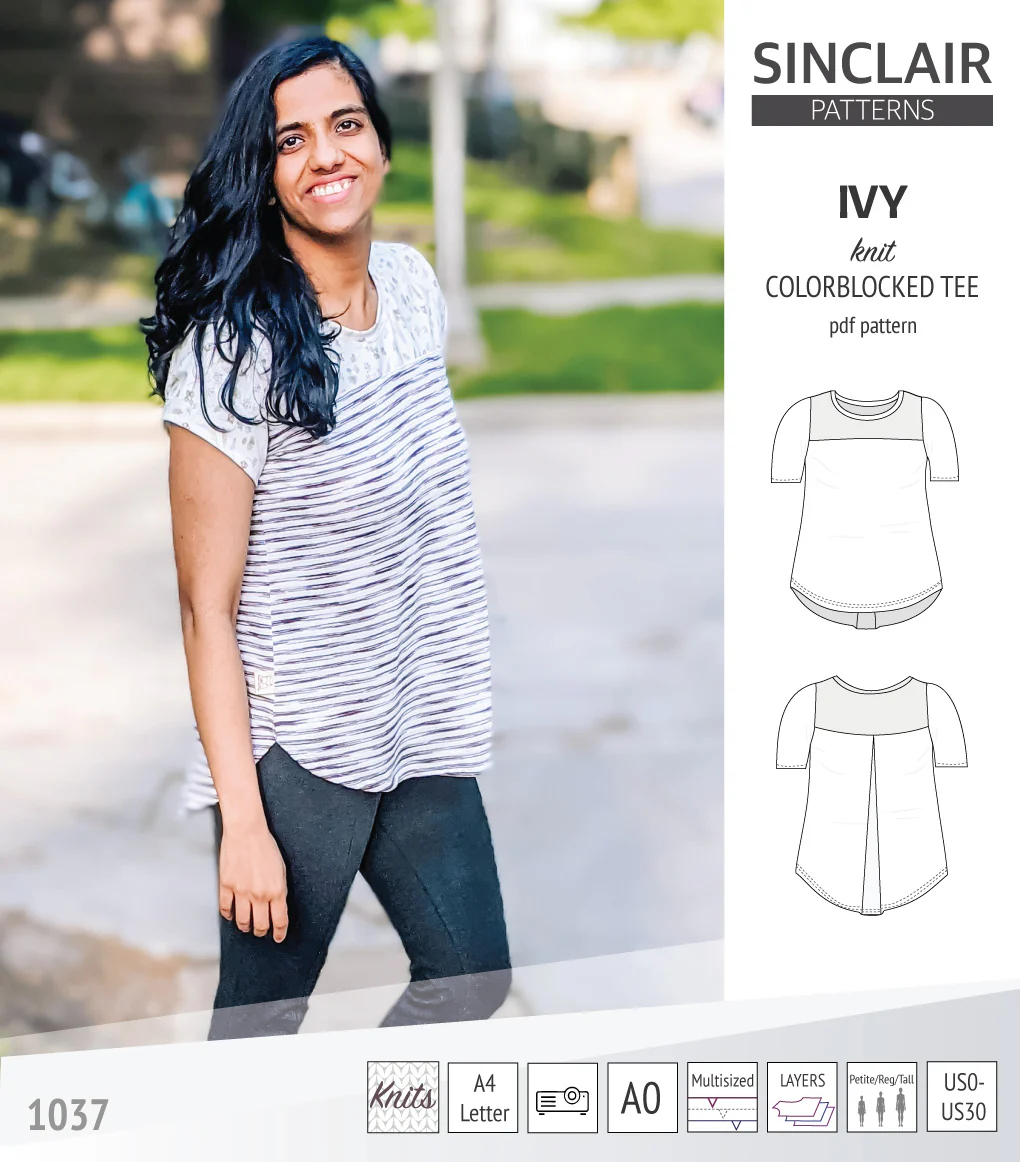 Ivy knit colorblocked tee  (PDF) - Image 5