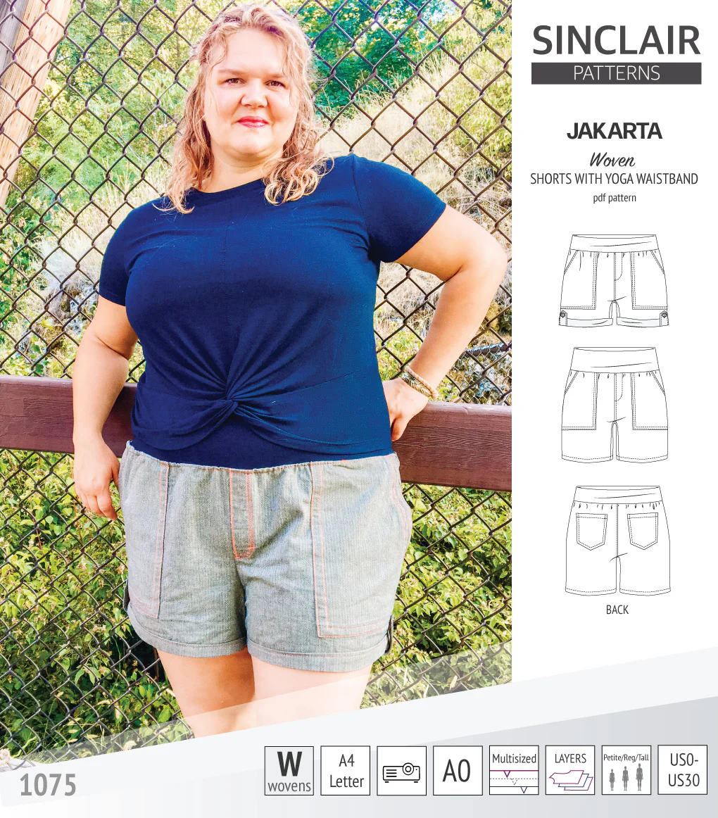 Jakarta shorts for woven fabrics with yoga waistband and pockets (PDF) - Image 10