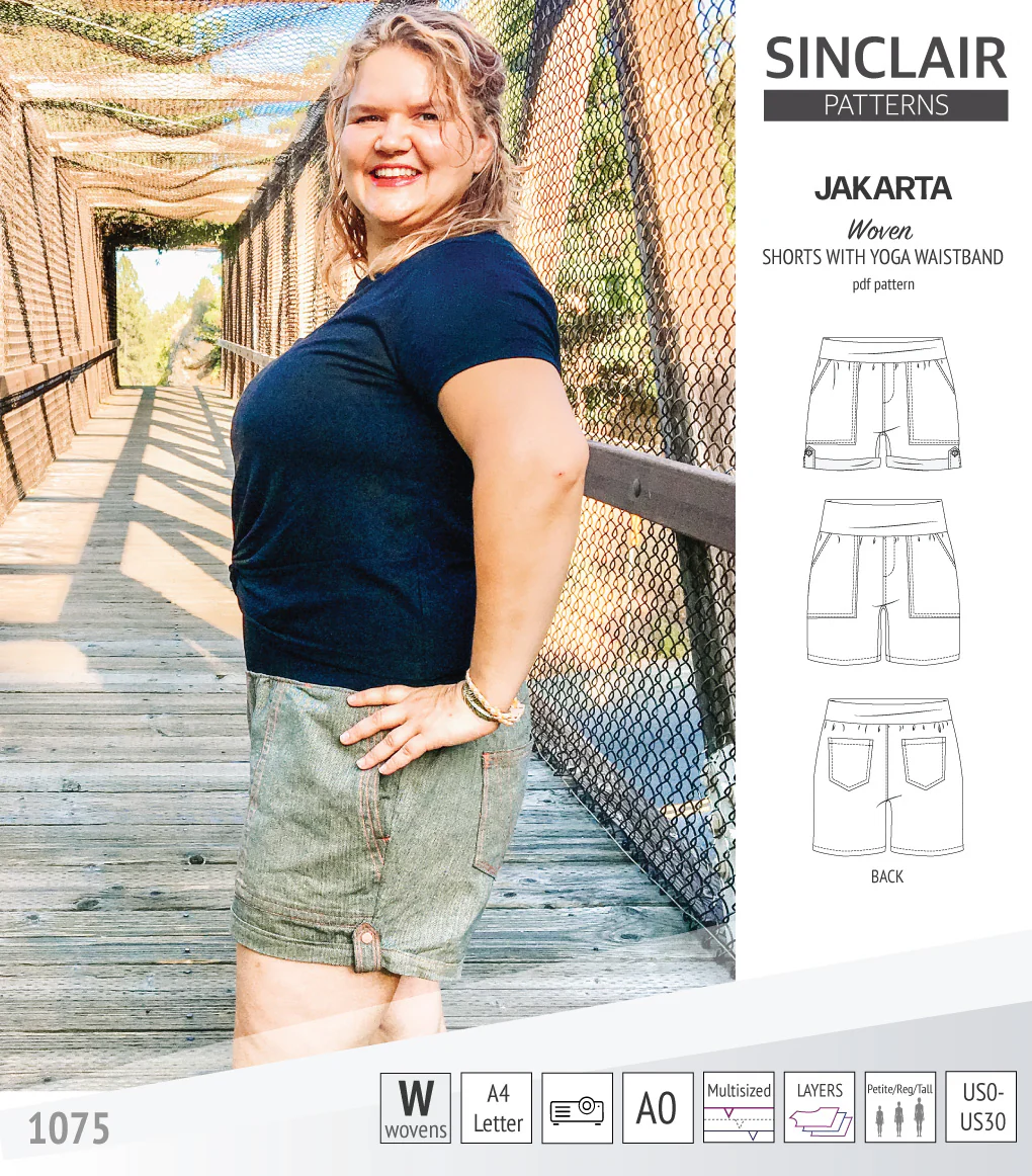 Jakarta shorts for woven fabrics with yoga waistband and pockets (PDF) - Image 11