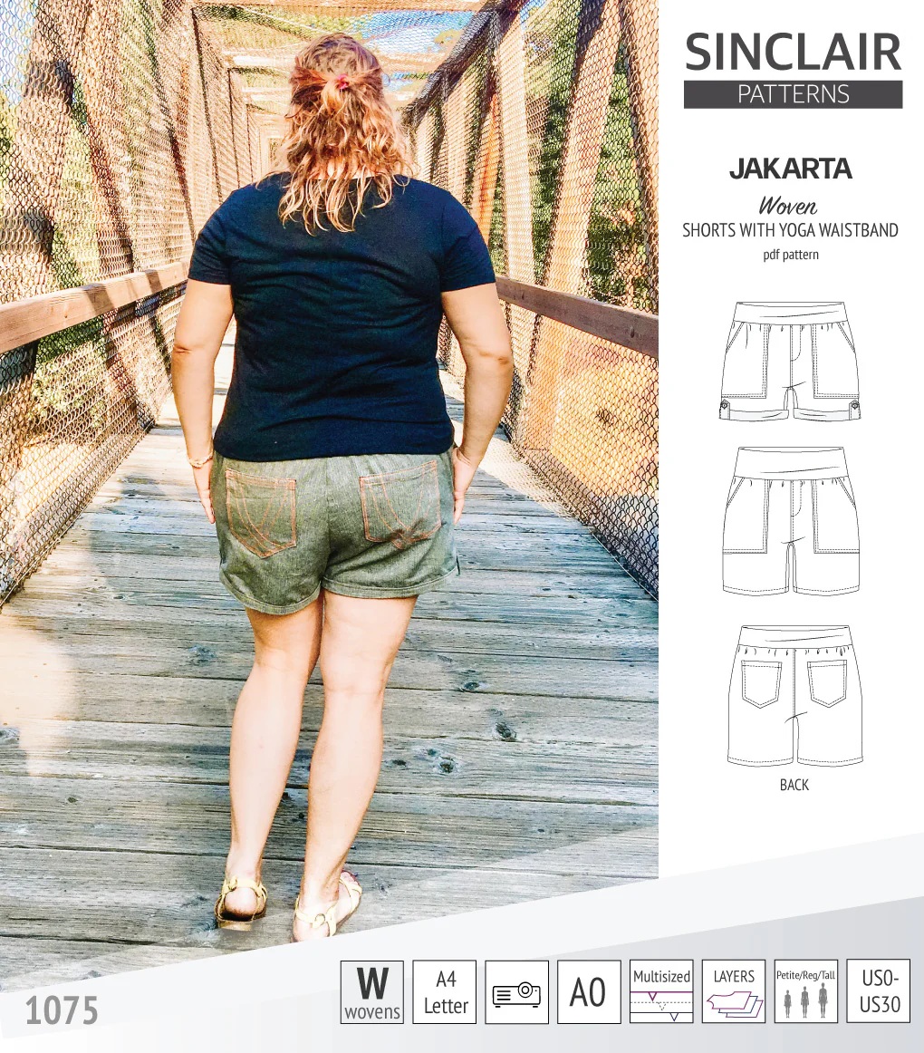 Jakarta shorts for woven fabrics with yoga waistband and pockets (PDF) - Image 12