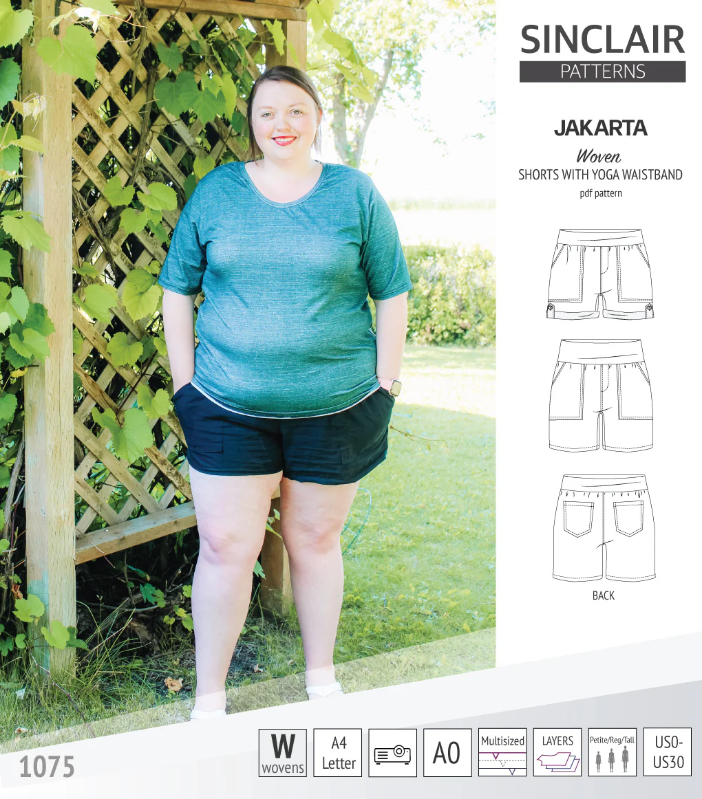 Jakarta shorts for woven fabrics with yoga waistband and pockets (PDF) - Image 13