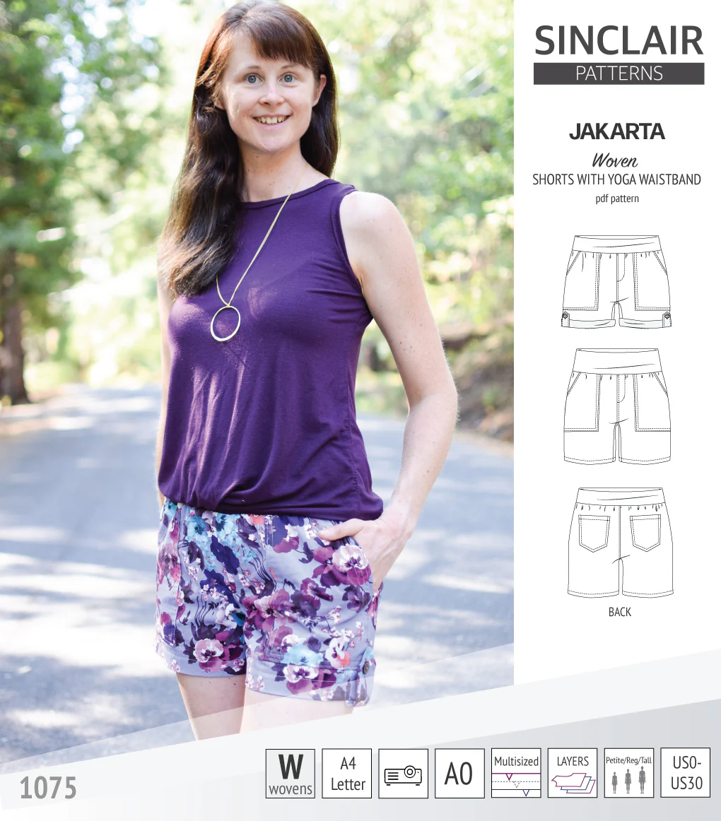 Jakarta shorts for woven fabrics with yoga waistband and pockets (PDF) - Image 14