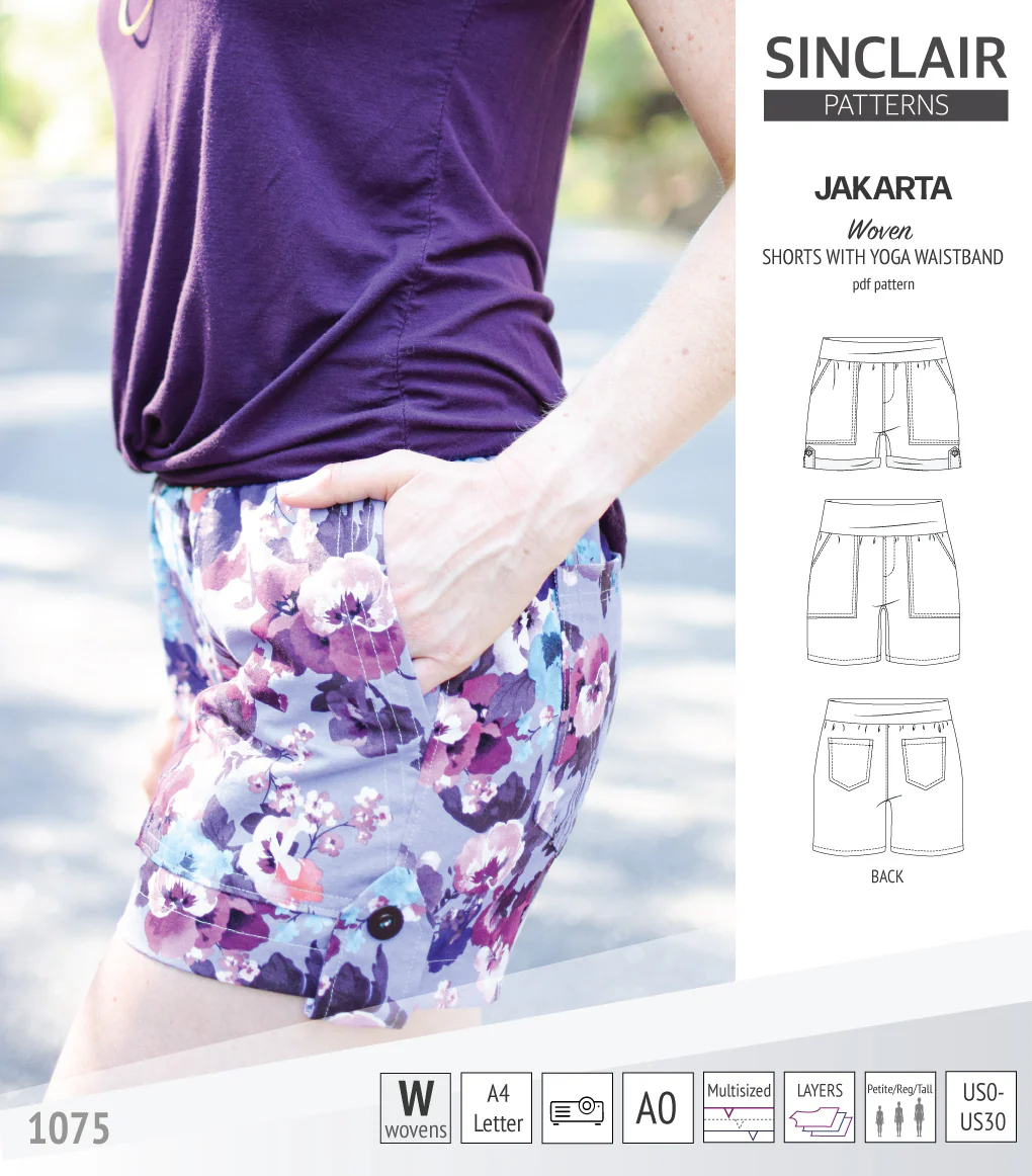 Jakarta shorts for woven fabrics with yoga waistband and pockets (PDF) - Image 15