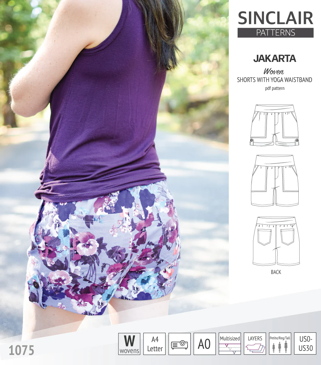 Jakarta shorts for woven fabrics with yoga waistband and pockets (PDF) - Image 16