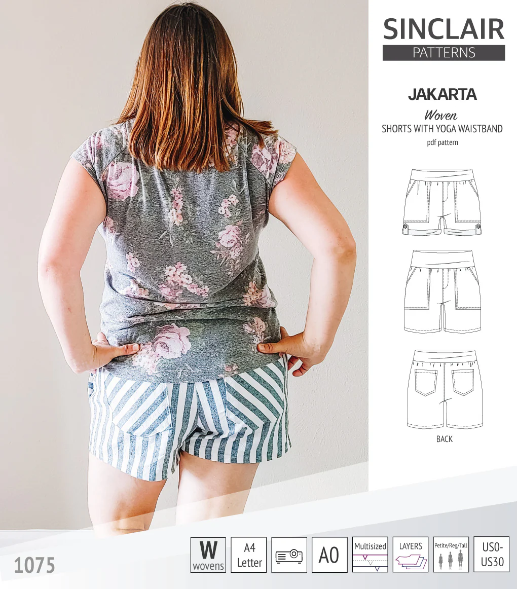 Jakarta shorts for woven fabrics with yoga waistband and pockets (PDF) - Image 18