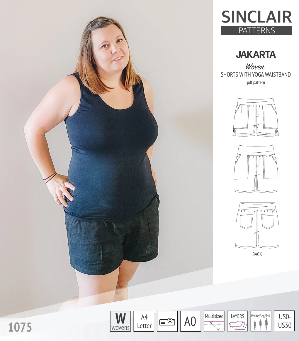 Jakarta shorts for woven fabrics with yoga waistband and pockets (PDF) - Image 19