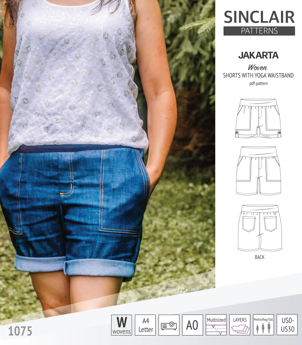 Jakarta shorts for woven fabrics with yoga waistband and pockets (PDF) - Image 23