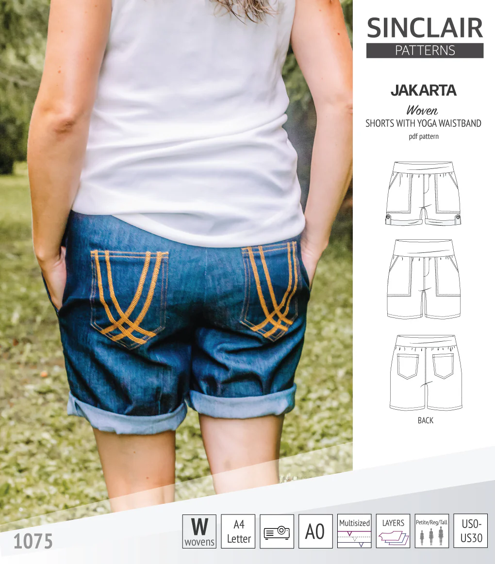 Jakarta shorts for woven fabrics with yoga waistband and pockets (PDF) - Image 24