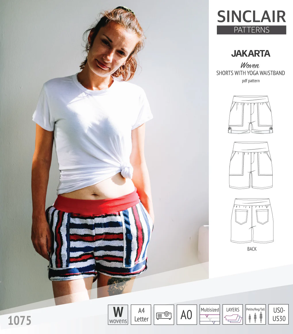 Jakarta shorts for woven fabrics with yoga waistband and pockets (PDF) - Image 30