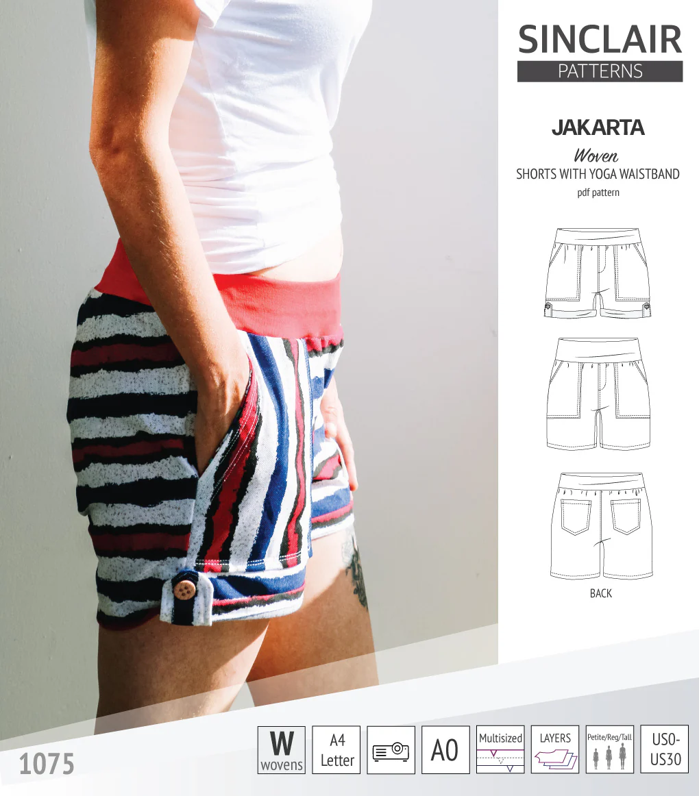 Jakarta shorts for woven fabrics with yoga waistband and pockets (PDF) - Image 31
