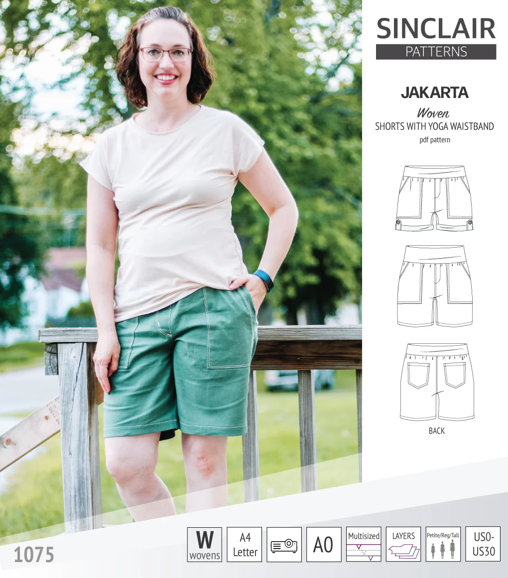 Jakarta shorts for woven fabrics with yoga waistband and pockets (PDF) - Image 33