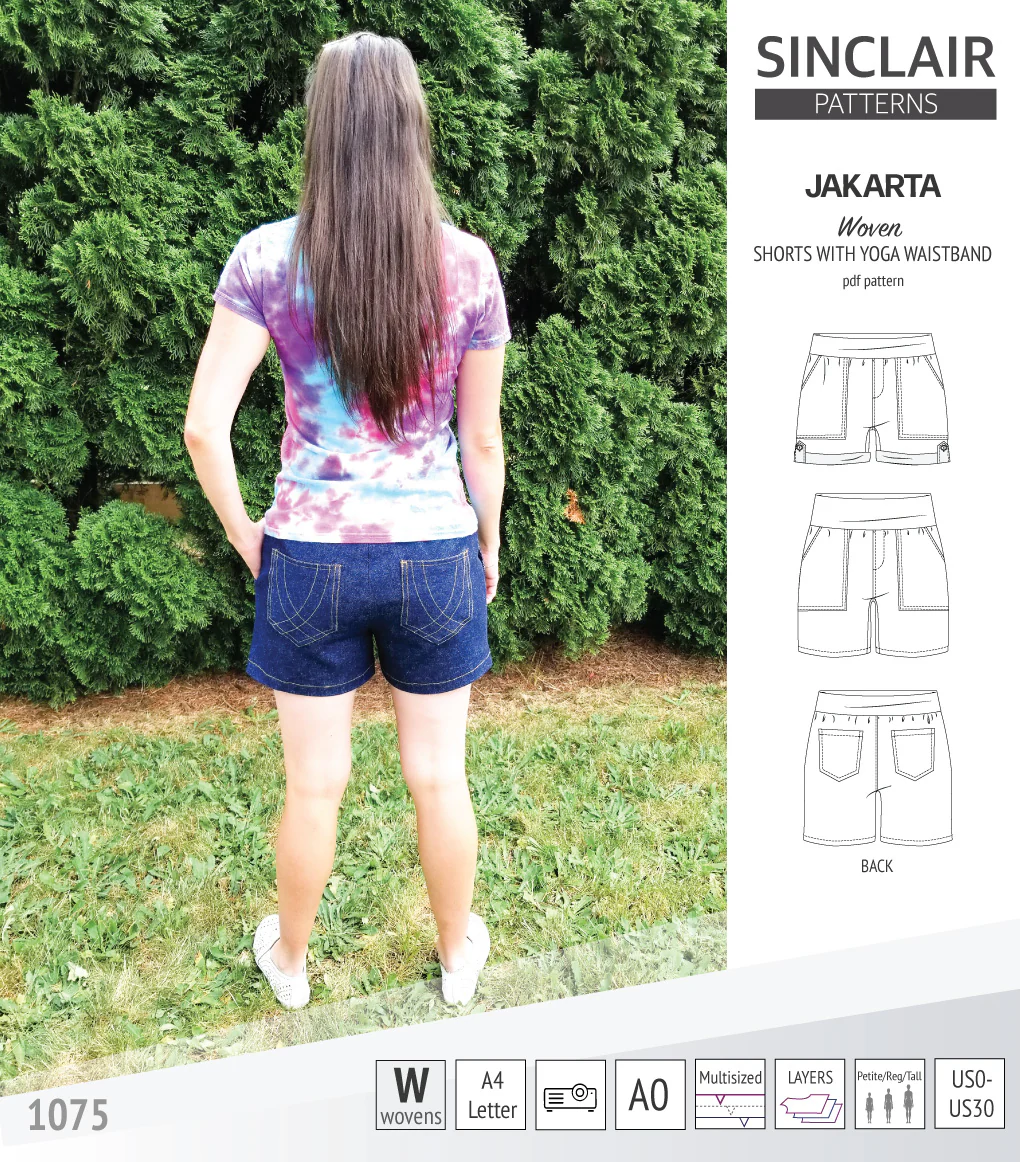 Jakarta shorts for woven fabrics with yoga waistband and pockets (PDF) - Image 34