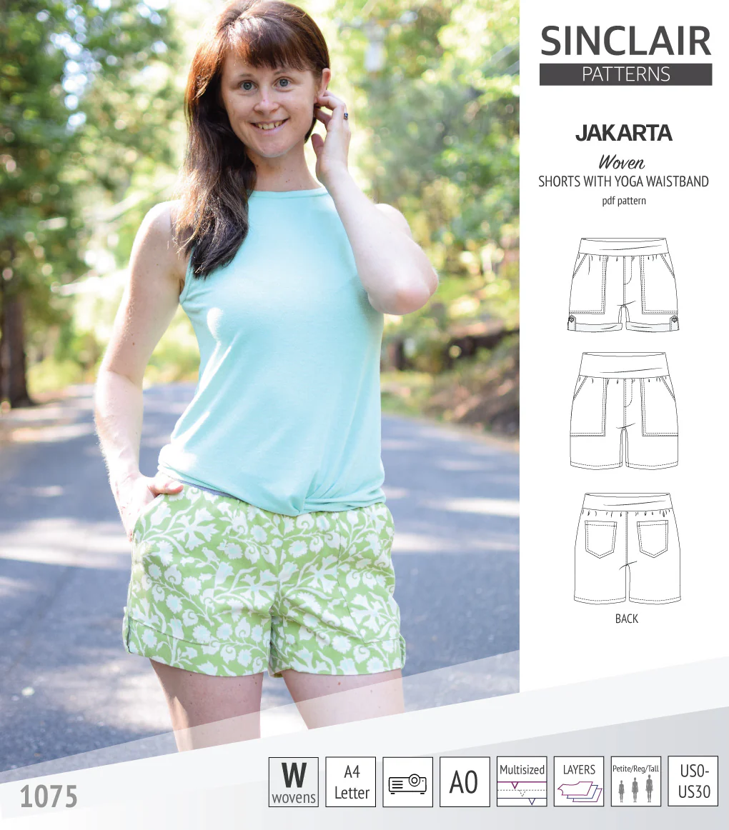 Jakarta shorts for woven fabrics with yoga waistband and pockets (PDF) - Image 35