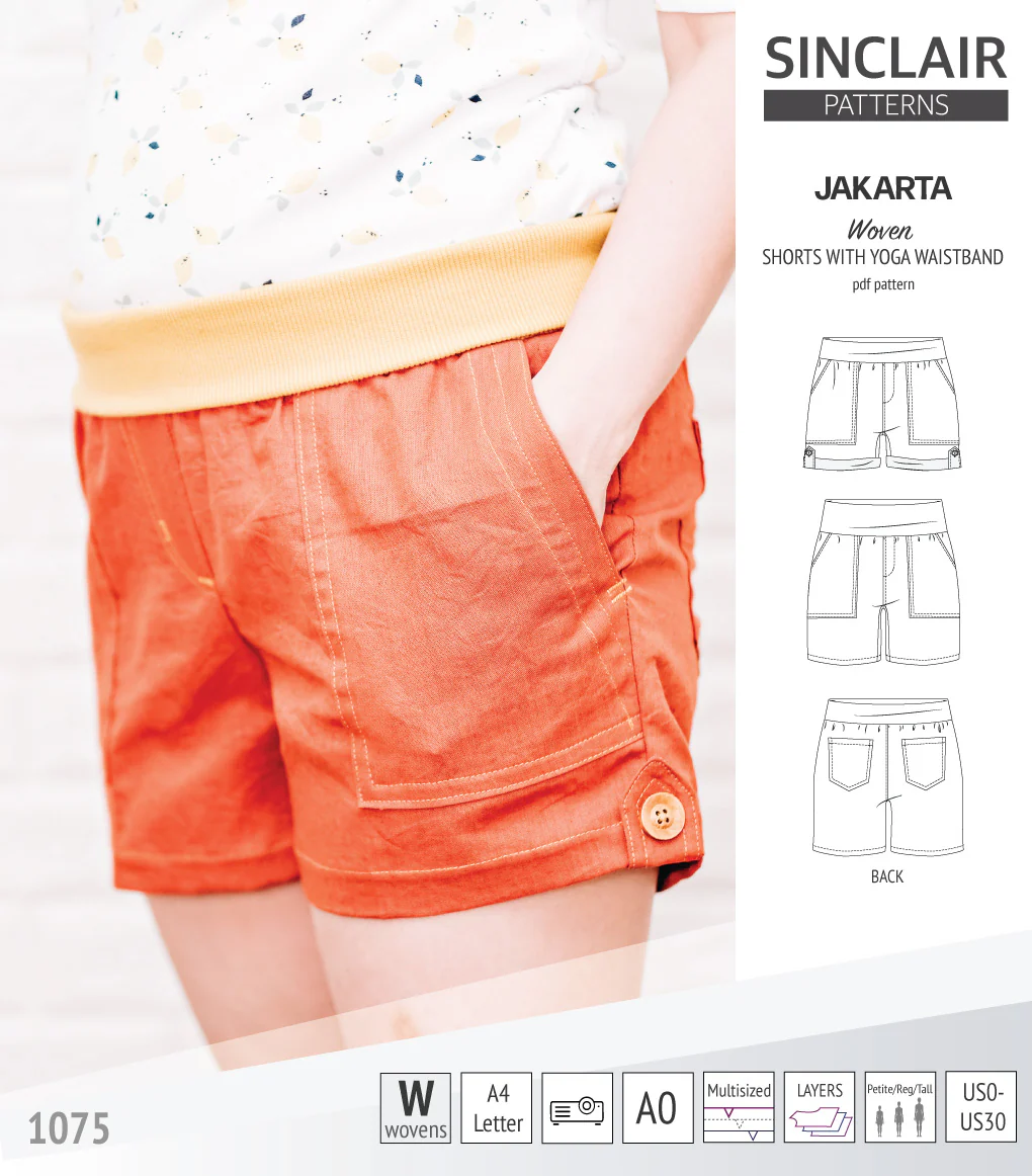 Jakarta shorts for woven fabrics with yoga waistband and pockets (PDF) - Image 37