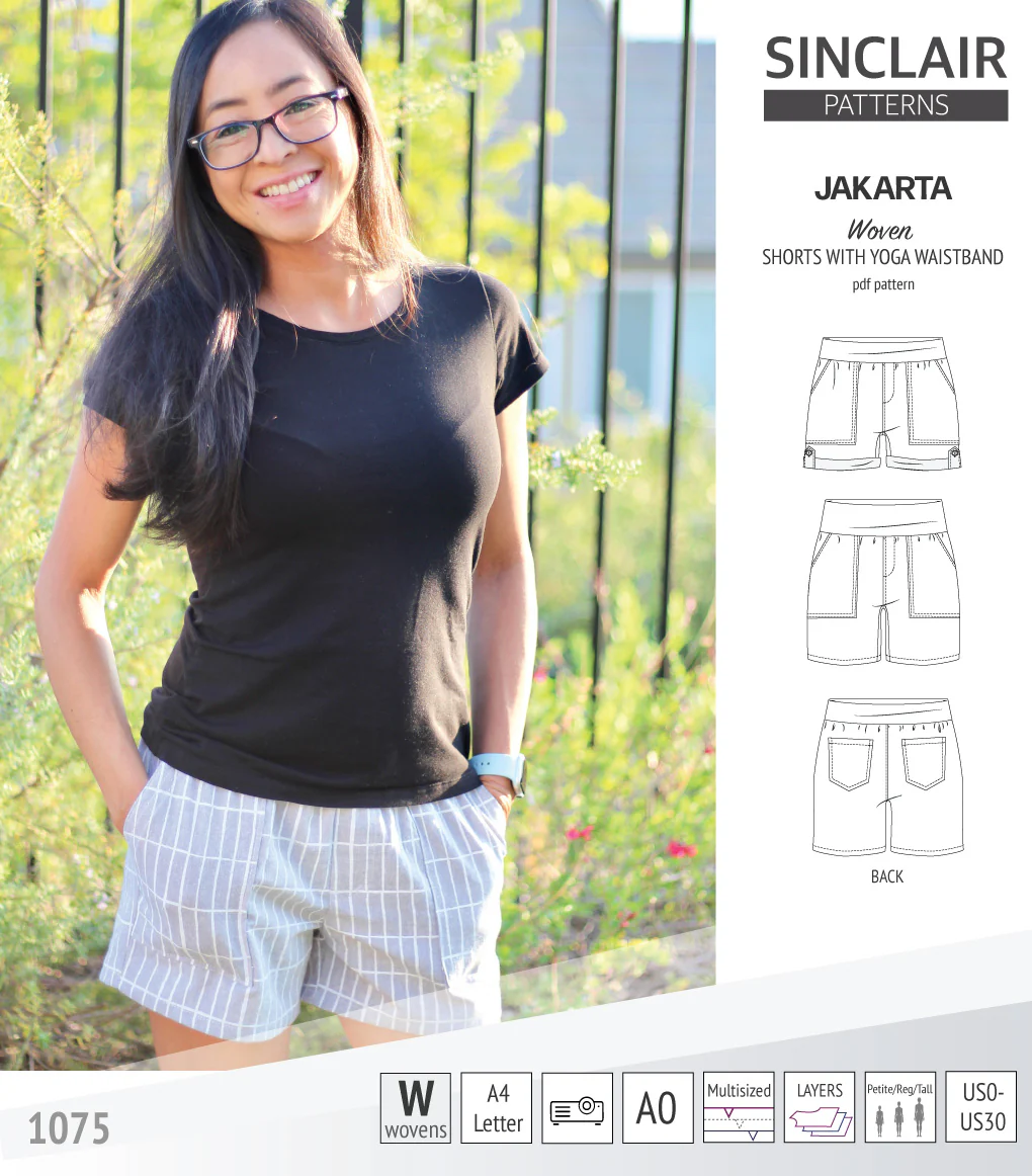 Jakarta shorts for woven fabrics with yoga waistband and pockets (PDF) - Image 39