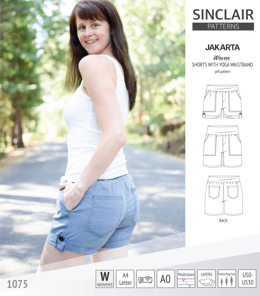 Jakarta shorts for woven fabrics with yoga waistband and pockets (PDF) - Image 43
