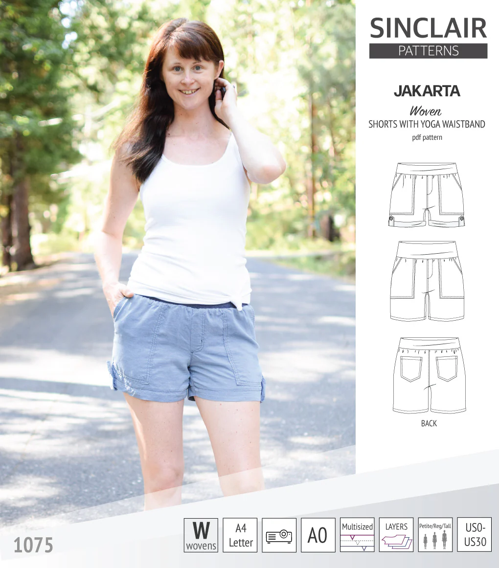 Jakarta shorts for woven fabrics with yoga waistband and pockets (PDF) - Image 44