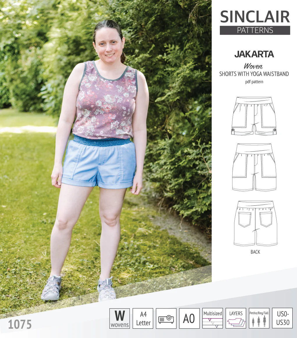 Jakarta shorts for woven fabrics with yoga waistband and pockets (PDF) - Image 48