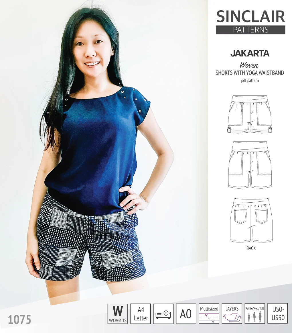 Jakarta shorts for woven fabrics with yoga waistband and pockets (PDF) - Image 49