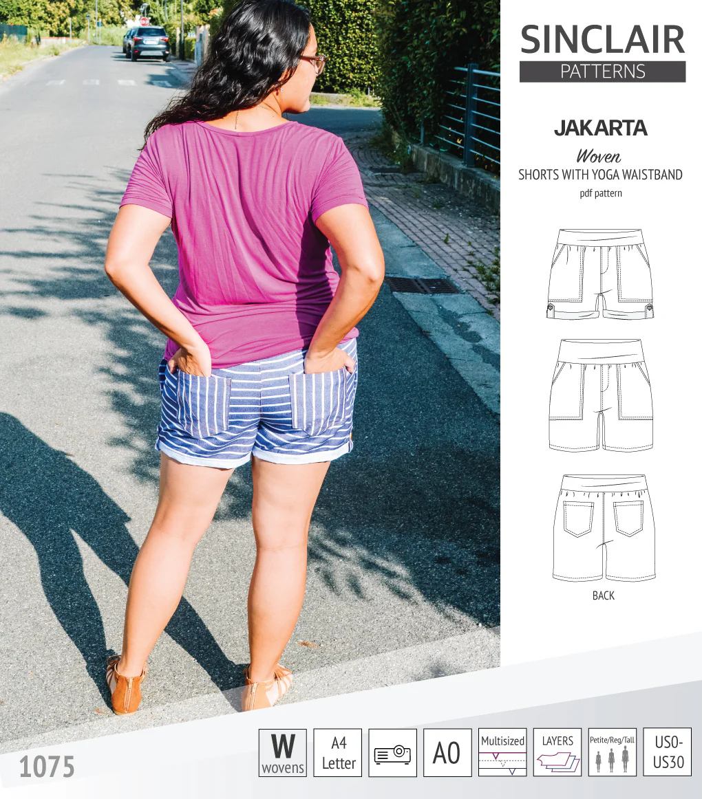 Jakarta shorts for woven fabrics with yoga waistband and pockets (PDF) - Image 5