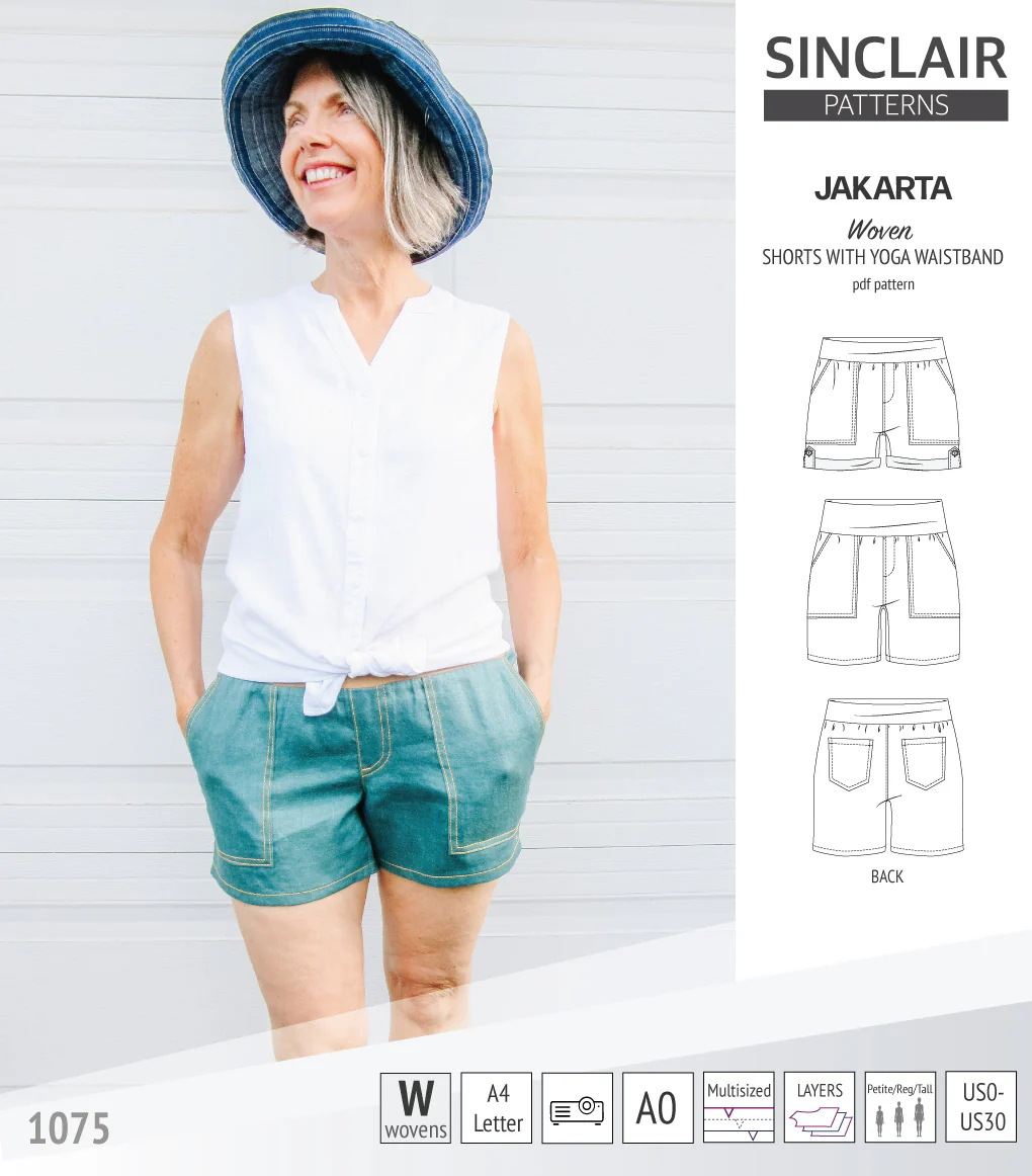 Jakarta shorts for woven fabrics with yoga waistband and pockets (PDF) - Image 51