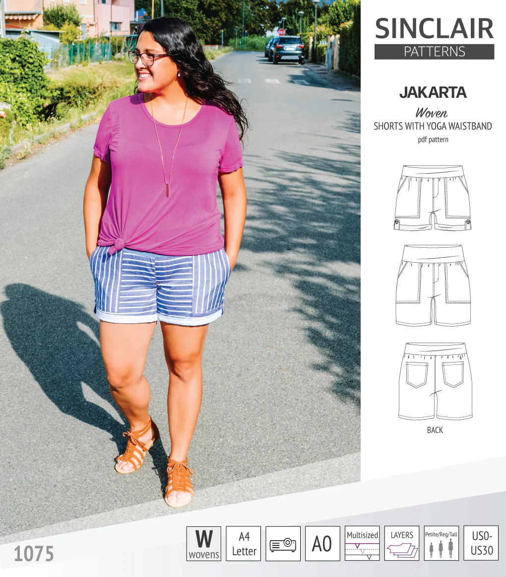 Jakarta shorts for woven fabrics with yoga waistband and pockets (PDF) - Image 53