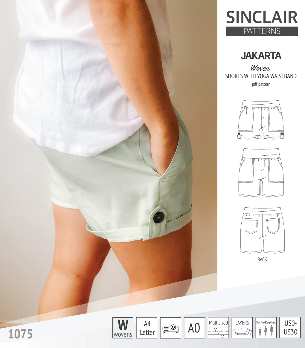 Jakarta shorts for woven fabrics with yoga waistband and pockets (PDF) - Image 54