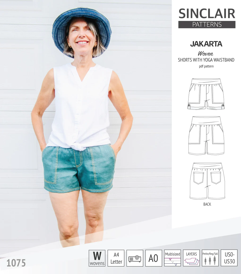 Jakarta shorts for woven fabrics with yoga waistband and pockets (PDF) - Image 6