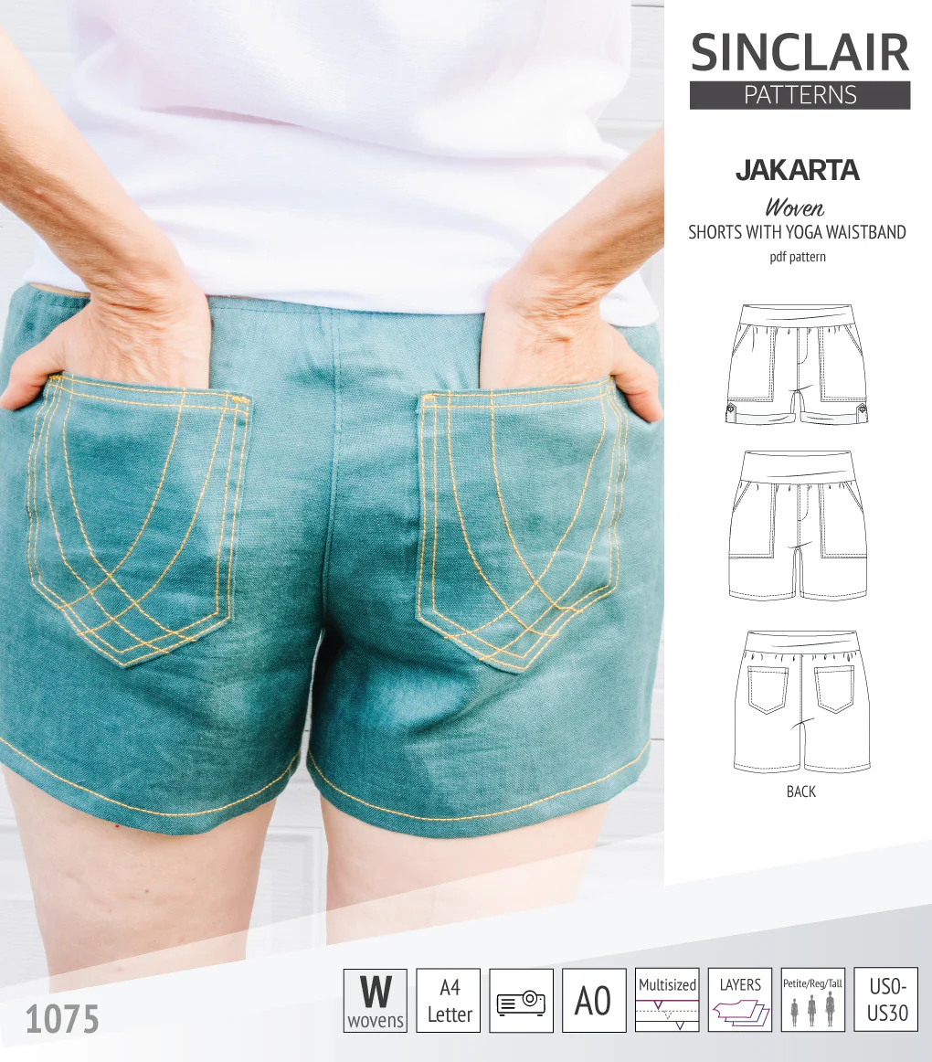 Jakarta shorts for woven fabrics with yoga waistband and pockets (PDF) - Image 7