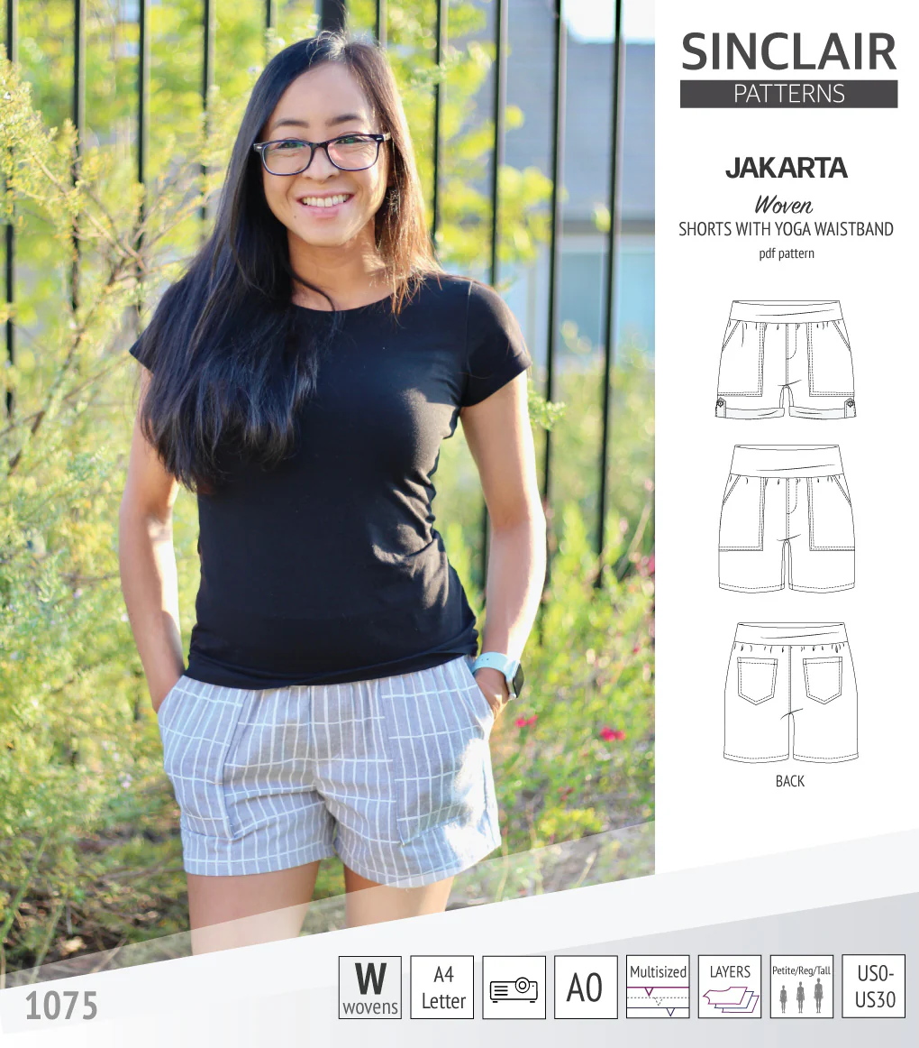 Jakarta shorts for woven fabrics with yoga waistband and pockets (PDF) - Image 8
