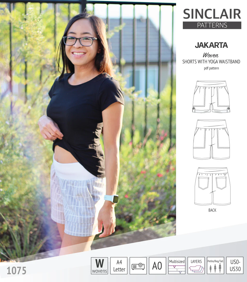 Jakarta shorts for woven fabrics with yoga waistband and pockets (PDF) - Image 9