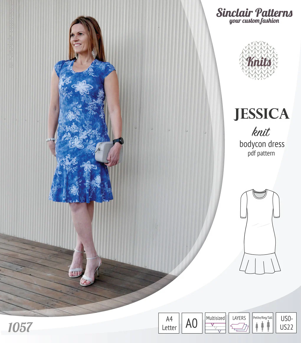 Jessica bodycon knit dress (PDF) - Image 3
