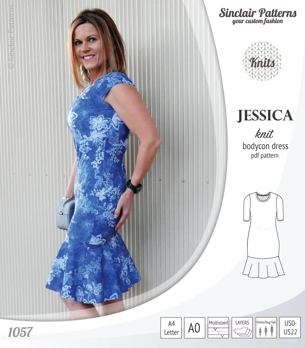 Jessica bodycon knit dress (PDF) - Image 4