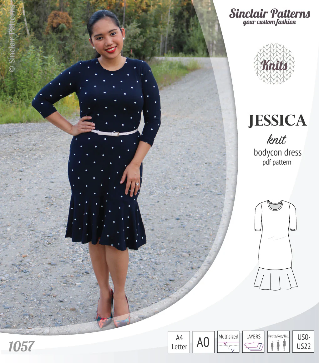 Jessica bodycon knit dress (PDF) - Image 5