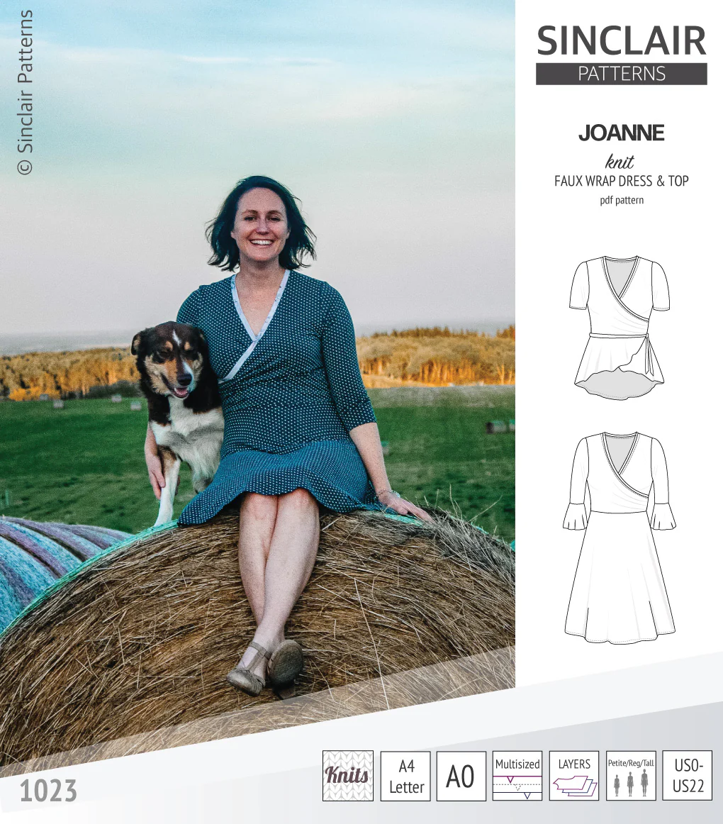 Joanne faux wrap knit dress with flared skirt (PDF) - Image 19