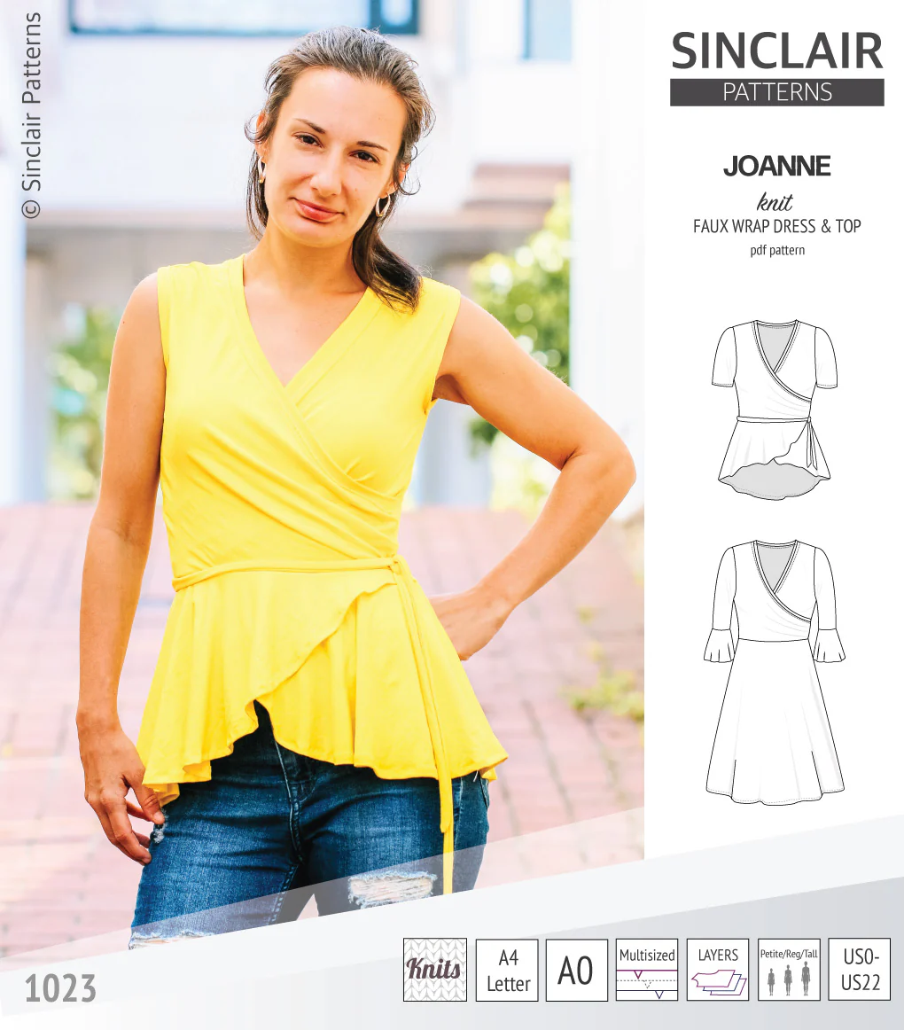 Joanne faux wrap knit dress with flared skirt (PDF) - Image 23