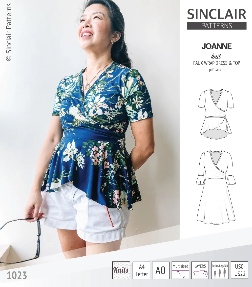 Joanne faux wrap knit dress with flared skirt (PDF) - Image 24