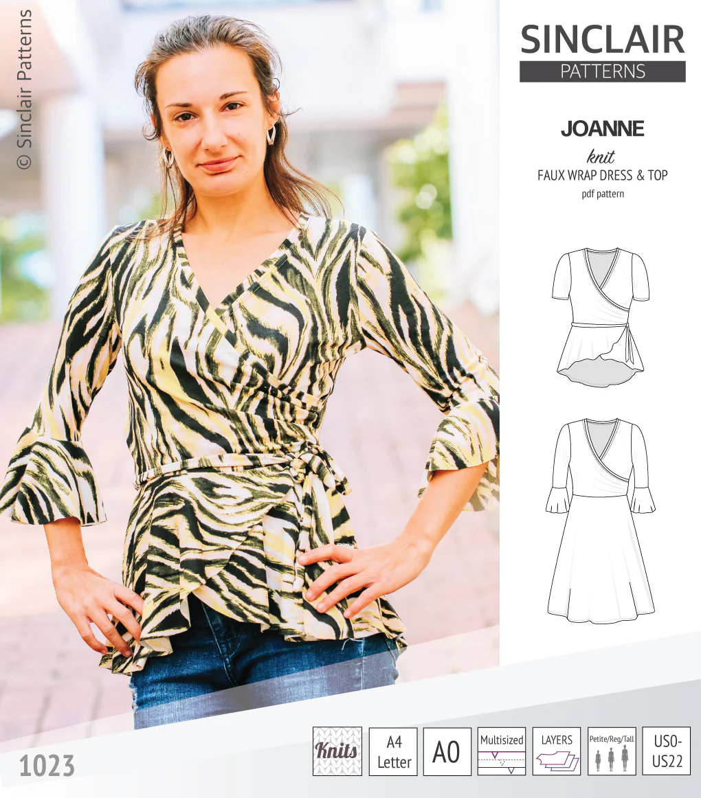 Joanne faux wrap knit dress with flared skirt (PDF) - Image 25