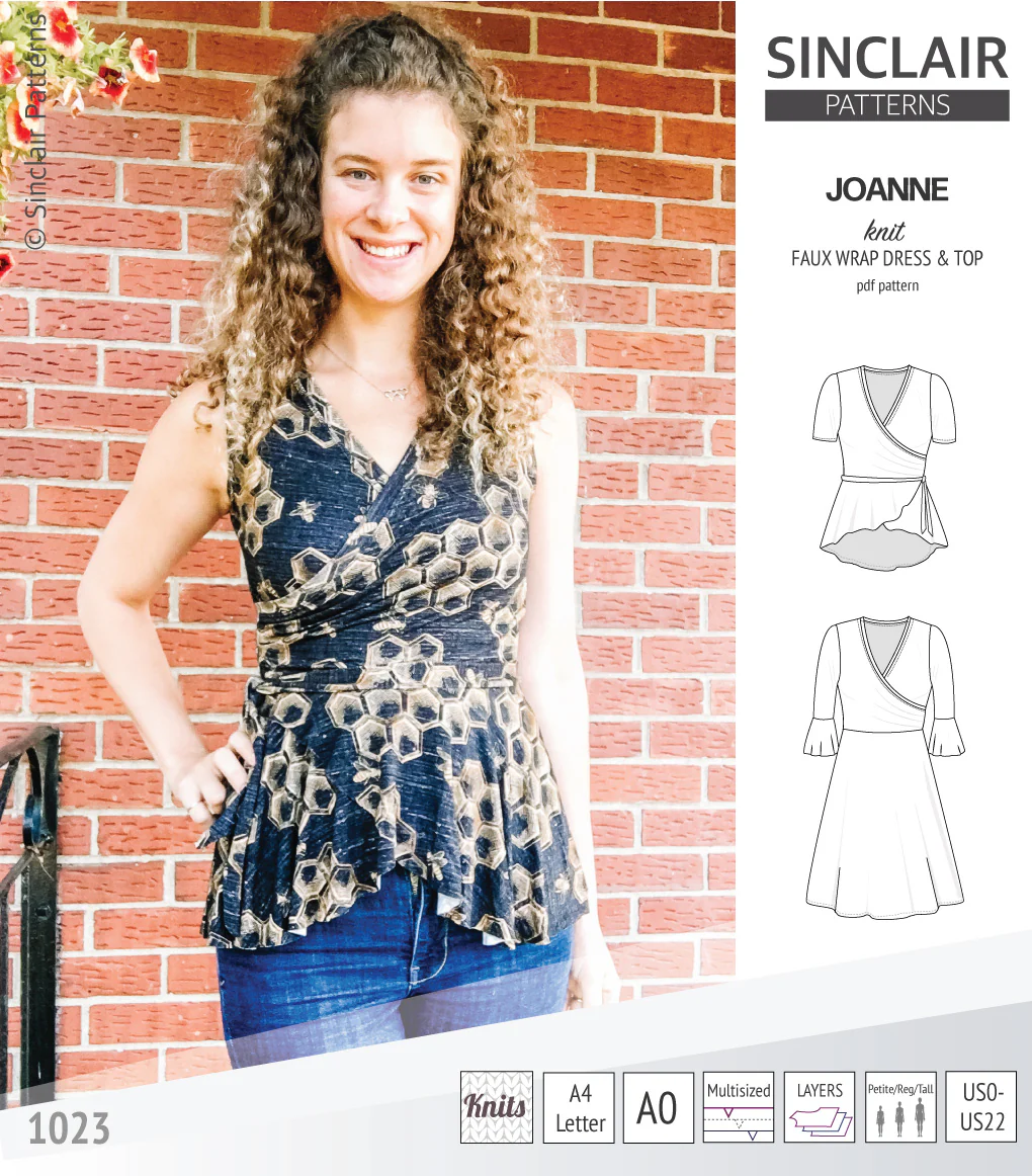 Joanne faux wrap knit dress with flared skirt (PDF) - Image 26