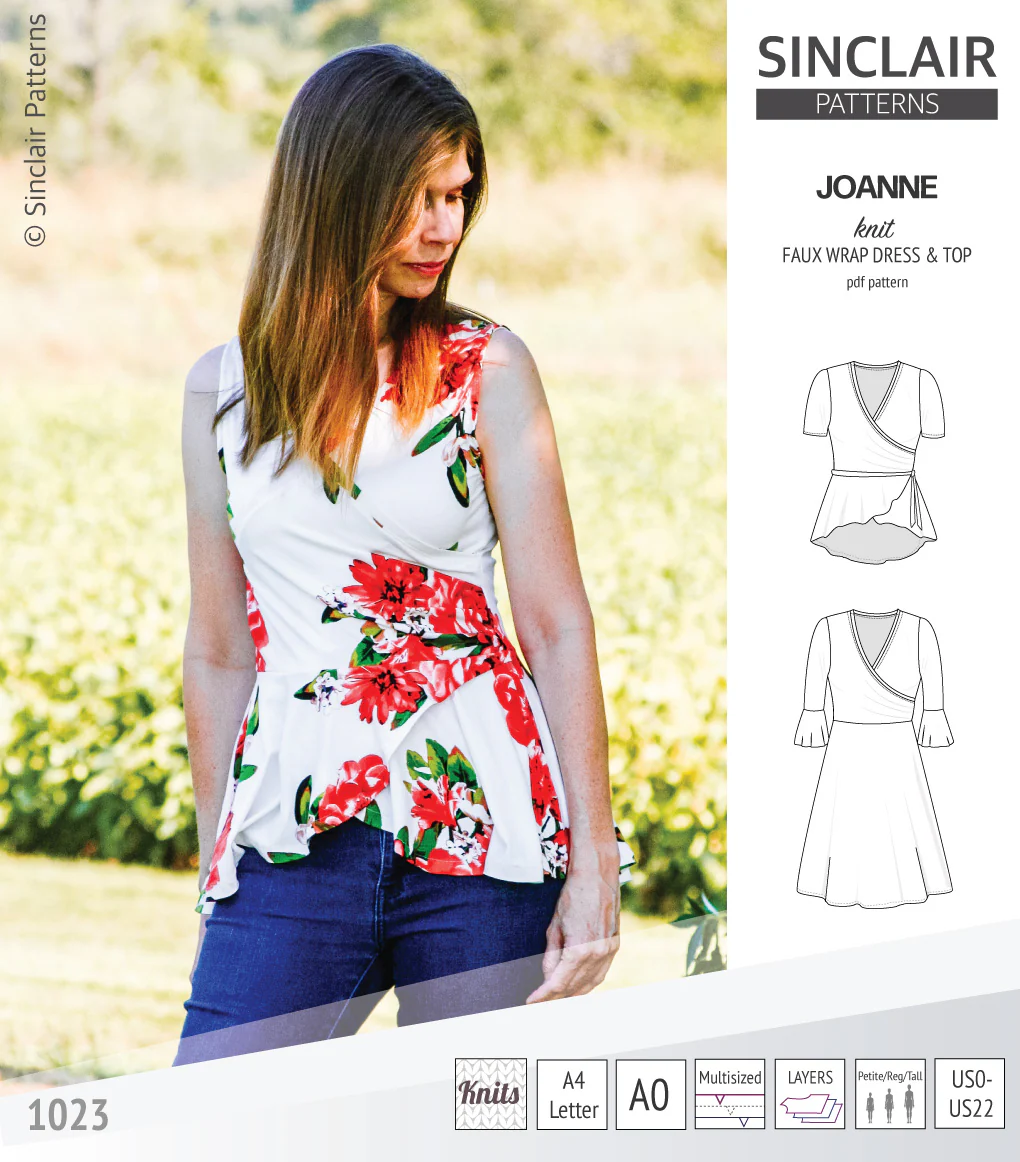 Joanne faux wrap knit dress with flared skirt (PDF) - Image 27