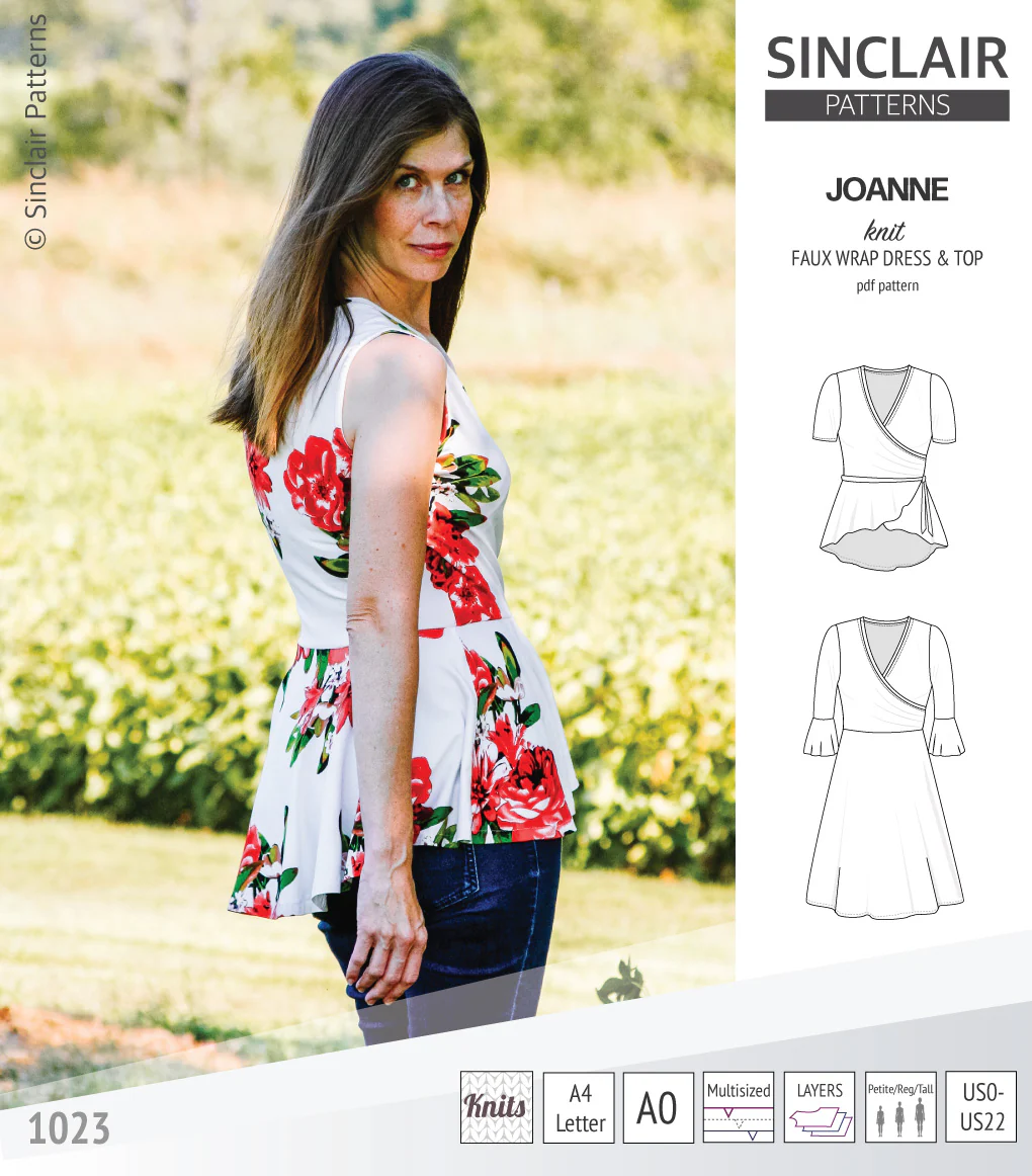 Joanne faux wrap knit dress with flared skirt (PDF) - Image 28