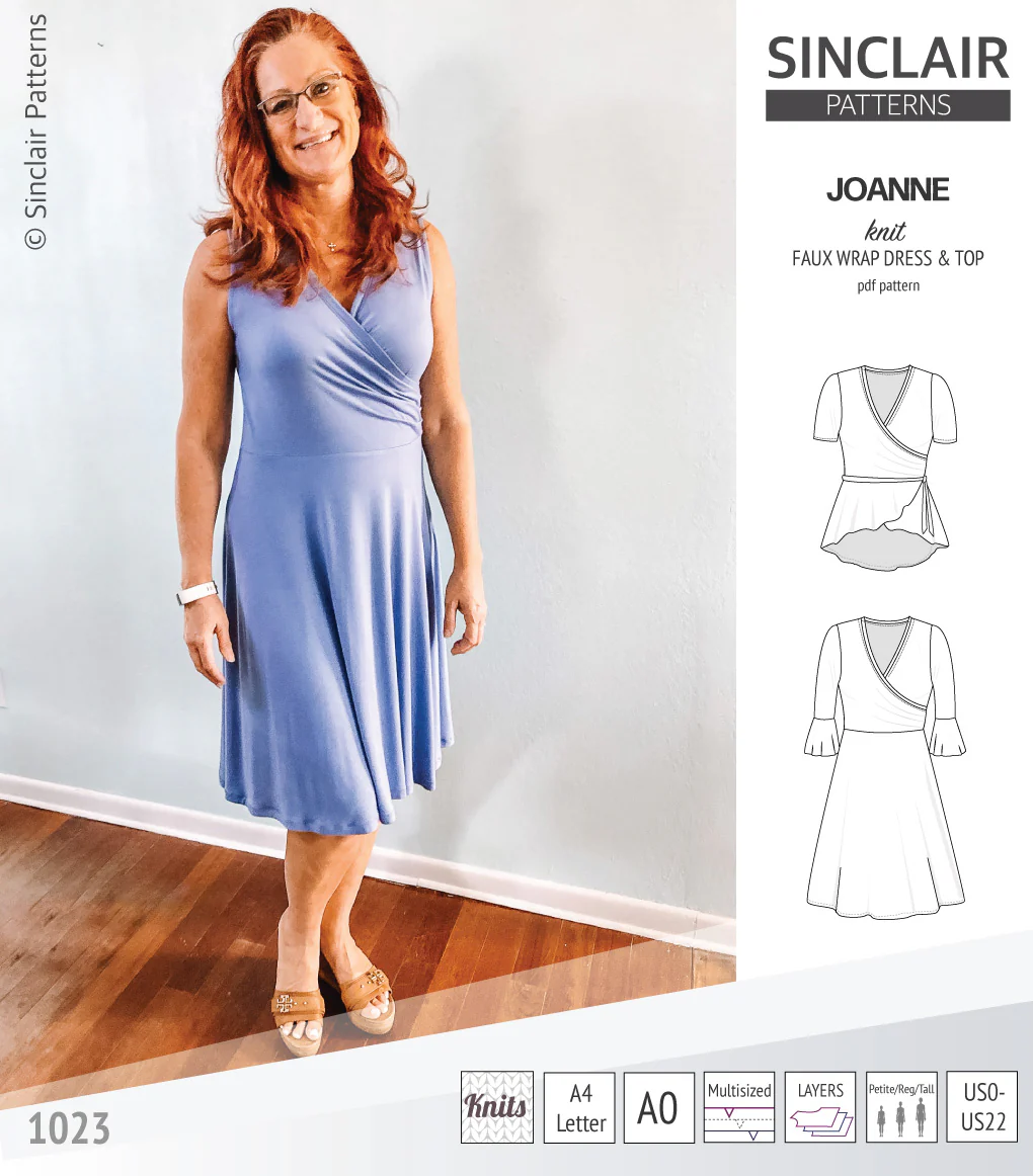 Joanne faux wrap knit dress with flared skirt (PDF) - Image 34