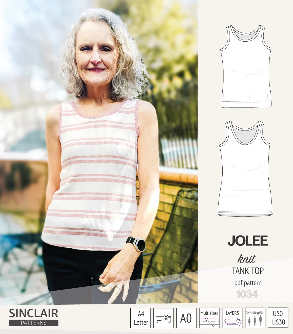 Jolee knit longline tank top sewing pattern (PDF) - Image 10